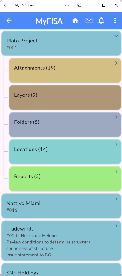 MyFISA Project Directory Tree UI